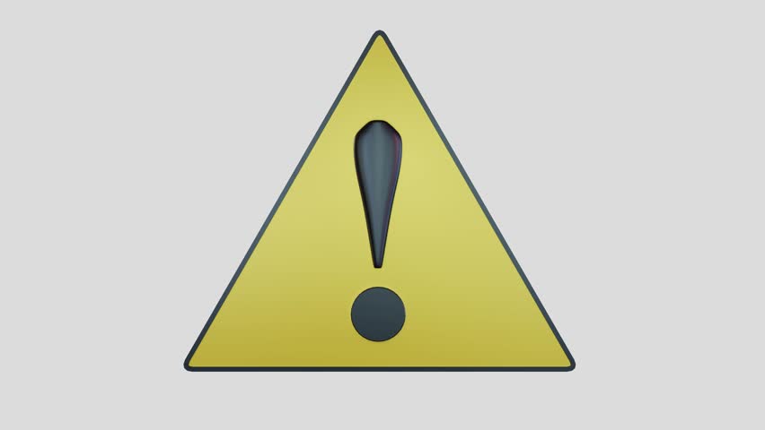 Isolated rotating exclamation mark in the white background 3d rendering | Shutterstock HD Video #1108985539