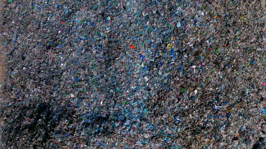 Tons of Plastic bottles in a recycling yard, Top down aerial view | Shutterstock HD Video #1108990793