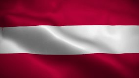 Austria flag waving animation, perfect looping, 4K video background, official colors