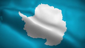 Antarctica flag waving animation, perfect looping, 4K video background, official colors