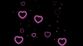 Red Pink and purple Hearts of love and romance float in the air Isolated by Alpha channel (transparent background) Uses it to enhance any video presentation or animation
