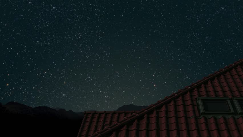 Roof of the house under the night blue sky
 | Shutterstock HD Video #1108998071