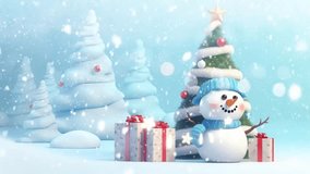 Christmas decorative with snowflake. seamless looping time-lapse virtual video animation background.	