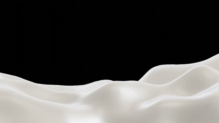 Animation of white milky liquid waves with black copy space background in 3d rendering.  Royalty-Free Stock Footage #1108999281