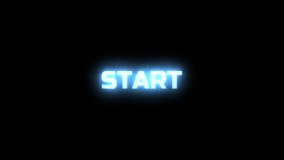Neon glitch animation with text: Start, Level Up, You Win, Game Over. Set of popping texts for video games and gaming videos. Concept of video games, entertainment and digital interface. - Powered by Shutterstock - Get 15% off with code: PIKWIZARD15
