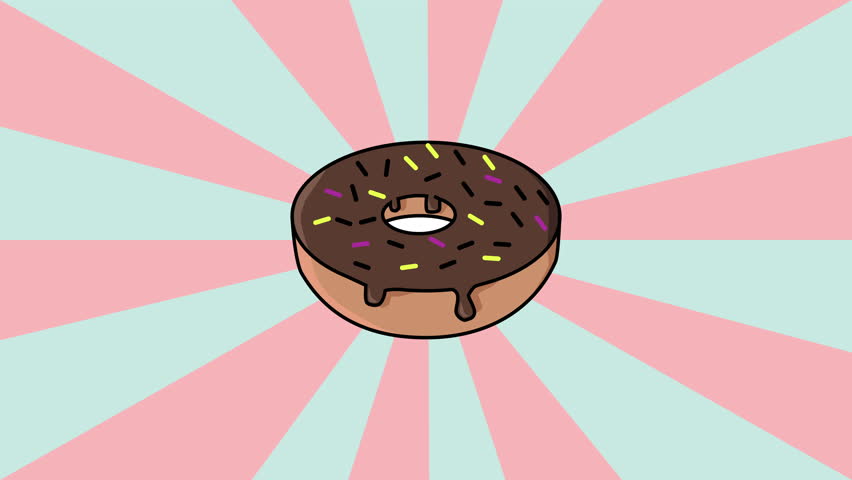animated chocolate donut with a rotating background