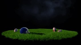 American football player background American football grass rotate field animation background. Stop motion animation background of American football for placeholders. sports theme video background, 