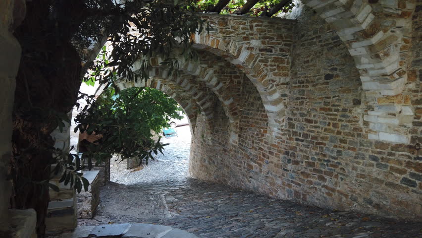 Architecture of Docheiariou monastery, Mount Athos, Athos, Halkidiki, Greece