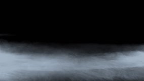 Ground Fog Creeping Across Black Background 4K Loop features thick ground fog creepy along at floor level in a black atmosphere in a loop. - Powered by Shutterstock - Get 15% off with code: PIKWIZARD15
