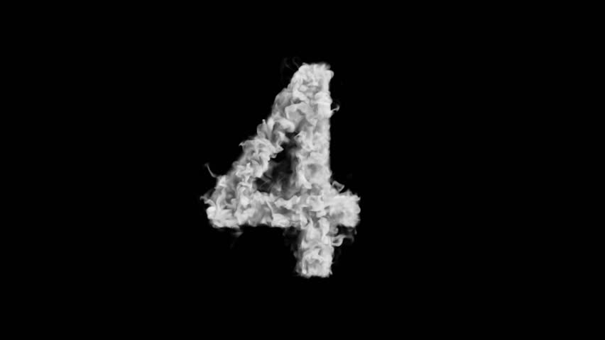 Numbers four, five and six made out of smoke - smoke VFX element - 4K Pro Res