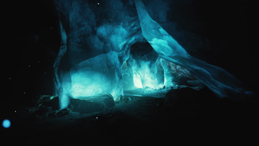 Entrance of an ice cave inside glacier in southern Iceland Royalty-Free Stock Footage #1109022761