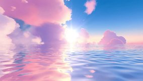 3D loop animation - Sunset sea landscape with fantasy colors - Powered by Shutterstock - Get 15% off with code: PIKWIZARD15