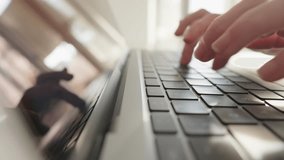 Work from home: Freelancer works remotely, using laptop to complete tasks conveniently and efficiently. Remote work is the profession of the future, work with text and marketing, writing articles - Powered by Shutterstock - Get 15% off with code: PIKWIZARD15