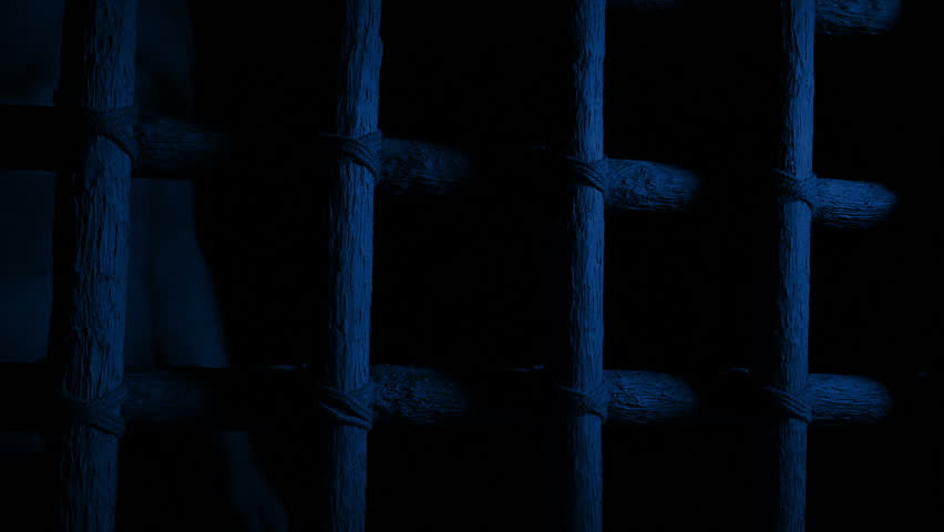 Man Goes To Hold Bars Then Leaves In Dark Prison | Shutterstock HD Video #1109047509