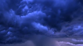 Raining tornado cloudy time lapse motion, fast moving rain clouds after bad weather, Heavy Rain Before a Storm, Loop of thunderstorm. Typhoon Sky, tornado cloud.