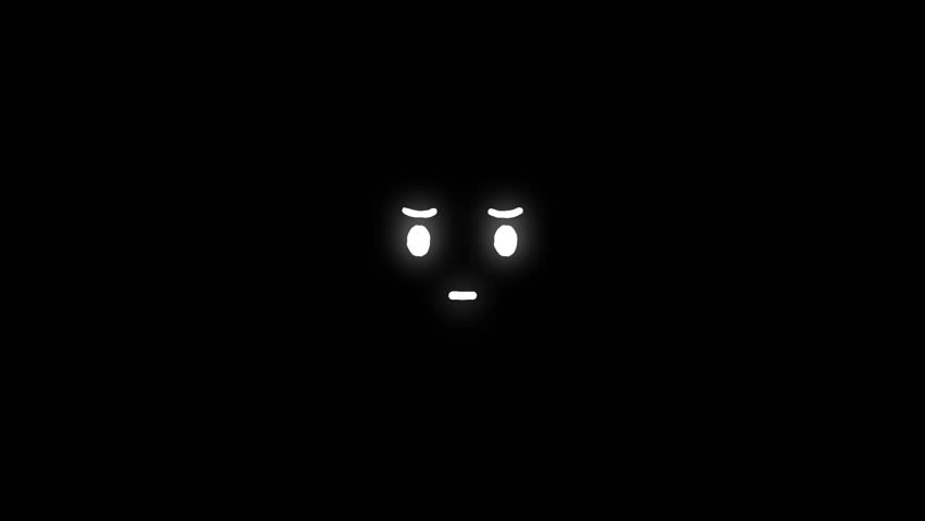 Fun glowing smiley emoticon emoji face expressions animated elements on a dark background
