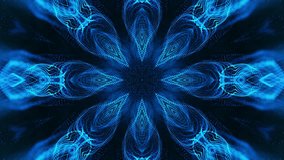 Blue flower with black background and blue background. Kaleidoscope VJ loop. - Powered by Shutterstock - Get 15% off with code: PIKWIZARD15