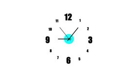 clock animation. 4K (UltraHD) loop able video animation of time lapse of clock on white background. 