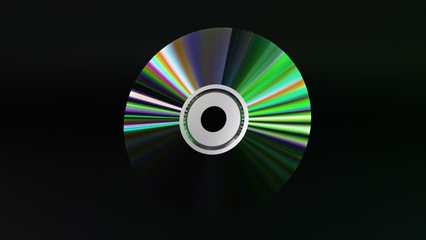 Abstract concept. The CD DVD spins on a black background. Rainbow. Green neon color. 3D animation. 3D Illustration Royalty-Free Stock Footage #1109069997