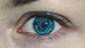 Camera zoom out sensor implanted into human eye. Artificial Intelligence AI concept. - Powered by Shutterstock - Get 15% off with code: PIKWIZARD15