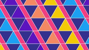 Animated video Background memphis theme with geometric triangle pattern