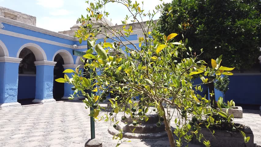 Santa Catalina Convent of the Sisters of the Order of St. Catherine of Siena is located near the center of the Peruvian city of Arequipa in the Andes Mountains