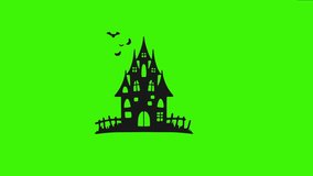 Castle Green Screen Animation: Illuminating a Spooky Castle - Horror Castle Motion, Halloween Element