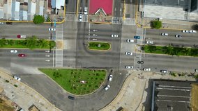 Vertical Aerial: Traffic at Costera Avenue and Expressway - Drone Video, Mexico