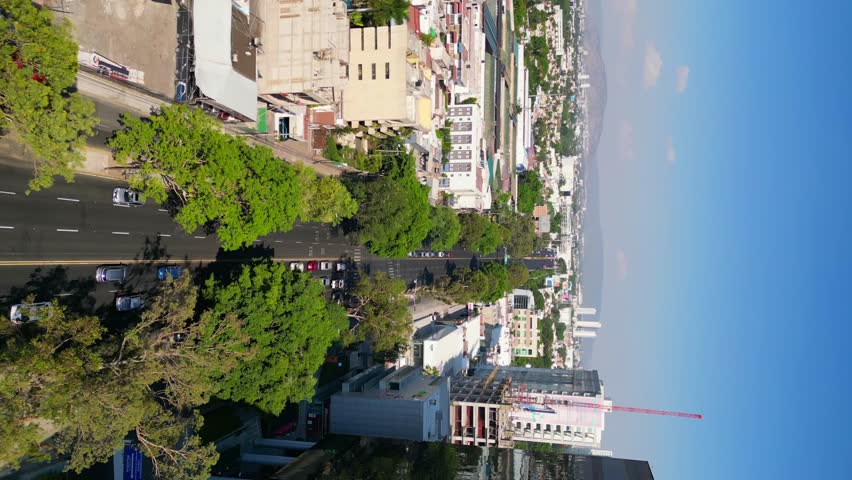 Avenida Vallarta Exploration: Drone Traveling Video - Vertical Perspective, Mexico