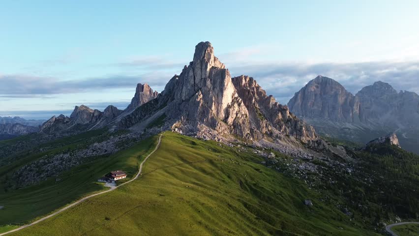 Drone video Giau pass, Passo di Giau Dolomites italy europe Royalty-Free Stock Footage #1109097103