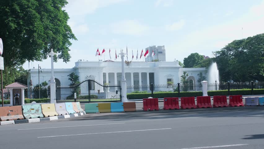 The State Palace is the Indonesian Presidential Palace which is located on Jalan Veteran, Central Jakarta. The State Palace is also located in the same complex as the Merdeka Palace. Royalty-Free Stock Footage #1109106309