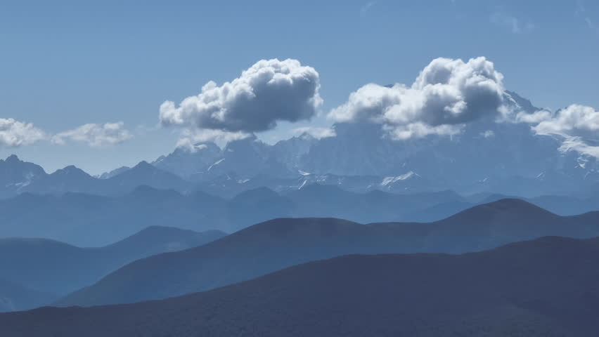 Beautiful sunrise landscape of Minya konka mountain in Sichuan, China