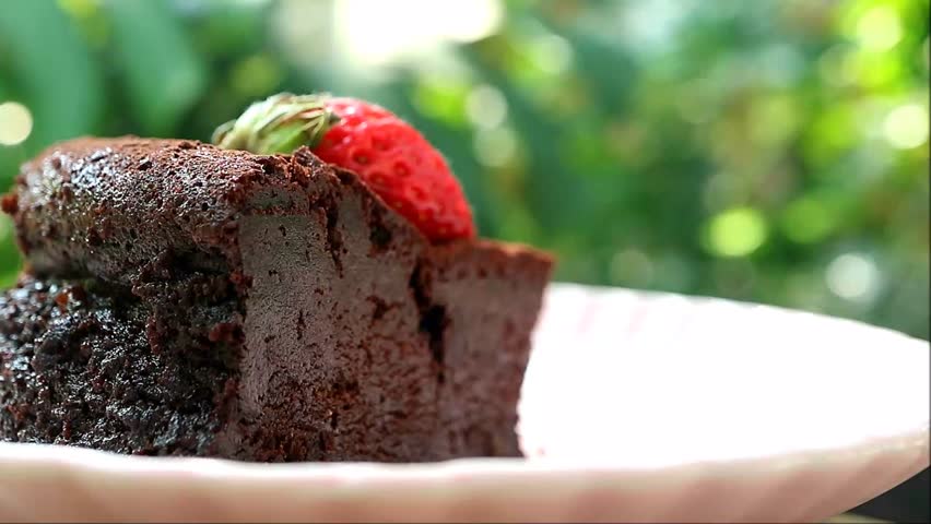 Footage of Delectable Torta Caprese or Flourless Chocolate Cake