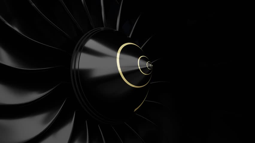 Rotating jet engine blades - 3D 4k animation (3840 x 2160 px)