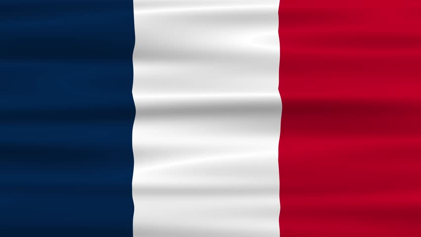 France Flag Smooth Waving Animation. Wonderful Flag of the France with Folds. Flag background. 4k 3D render.
