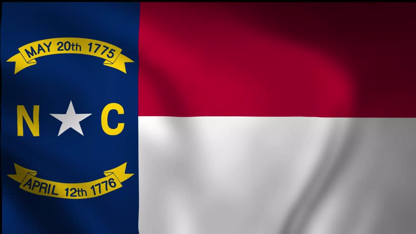North Carolina USA state flag animated waving video | Shutterstock HD Video #1109128897