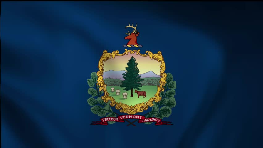 Vermont USA state flag animated waving video | Shutterstock HD Video #1109128901