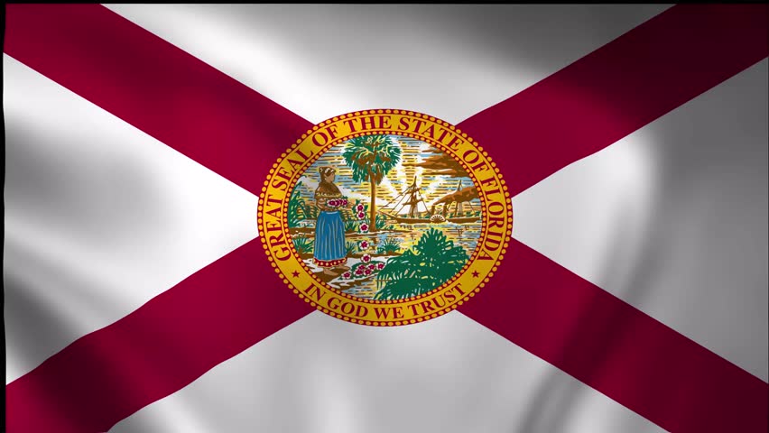 Florida USA state flag animated waving video | Shutterstock HD Video #1109129111