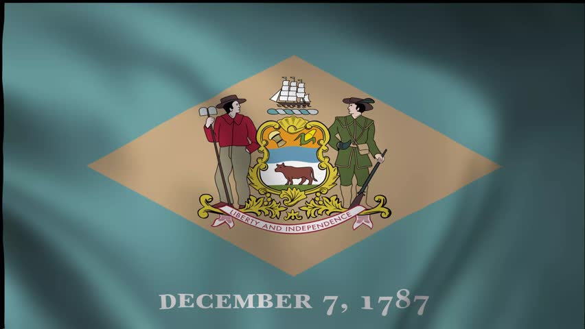 Delaware USA state flag animated waving video | Shutterstock HD Video #1109129119