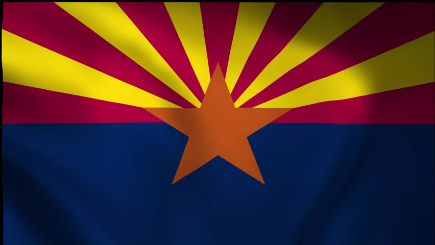 Arizona USA state flag animated waving video | Shutterstock HD Video #1109129121
