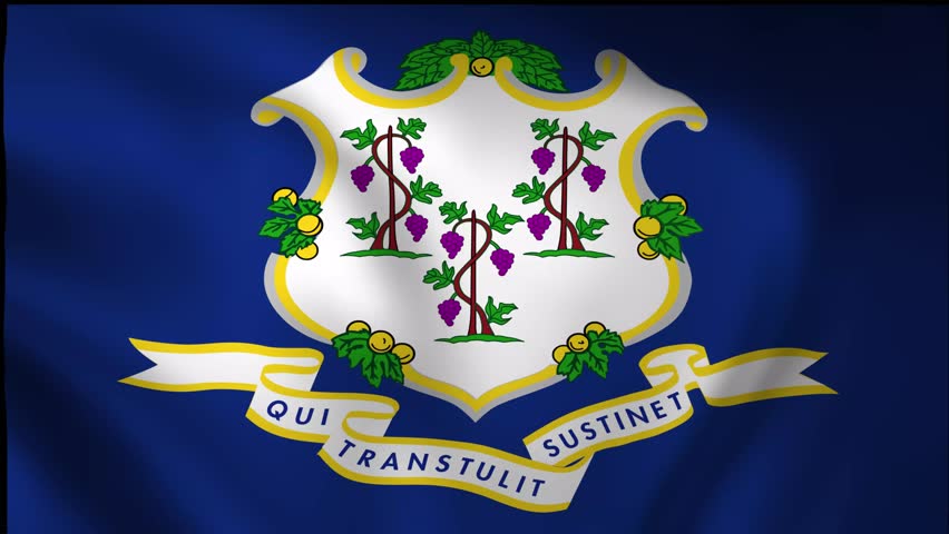Connecticut USA state flag animated waving video | Shutterstock HD Video #1109129123