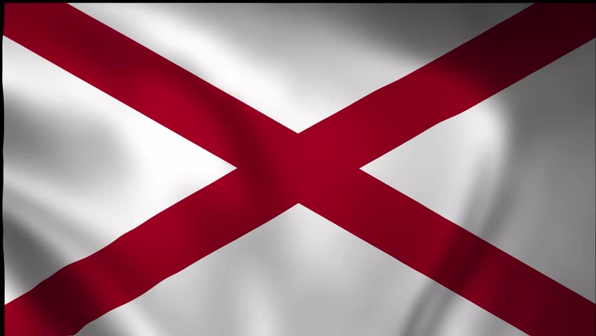 Alabama USA state flag animated waving video | Shutterstock HD Video #1109129127
