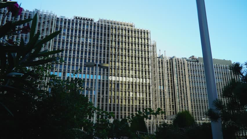 Building facade in Madrid, Spain. 
