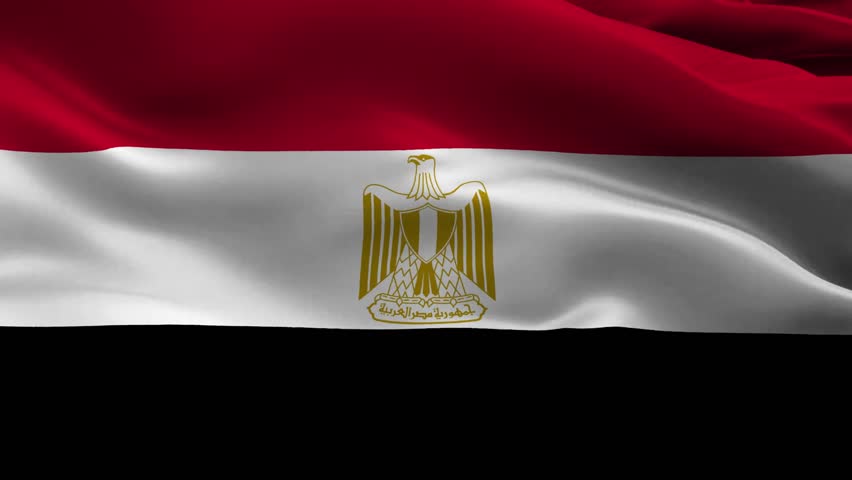 Flag of Egypt waving animation