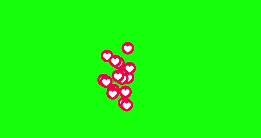 animated social media reaction hearts