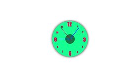 4K (UltraHD) loop able video animation of time lapse of clock on white background. clock icon e_12