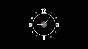 clock animation. 4K (UltraHD) loop able video animation of time lapse of clock on back background. 1236