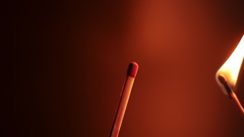 Matchstick with Fire. Burning Match. The burning match in the dark. | Shutterstock HD Video #1109141789