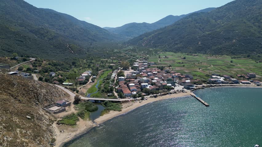 Kapidag Peninsula coastline drone view in Turkey