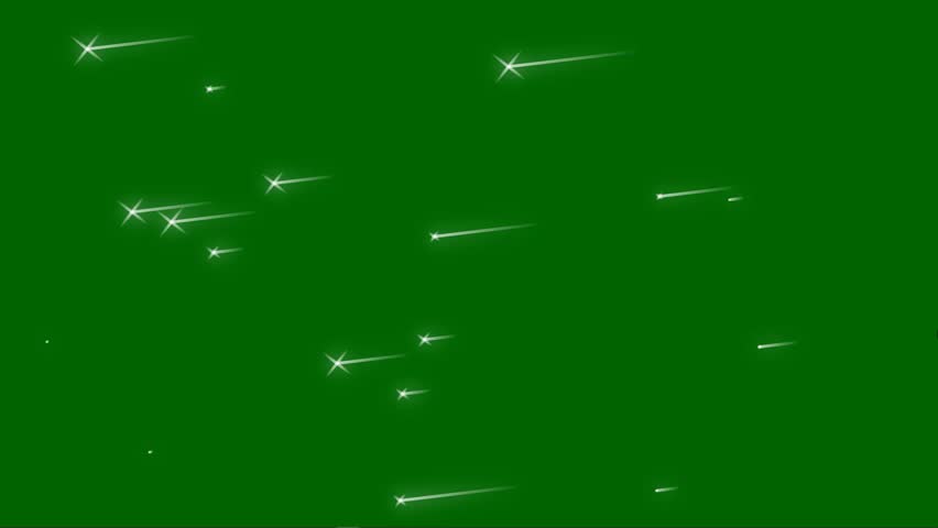 White moving lights animation on green screen bacground.